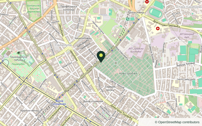 OpenStreetMap prikaz lokacije Vojvode Bogdana 25, Beograd